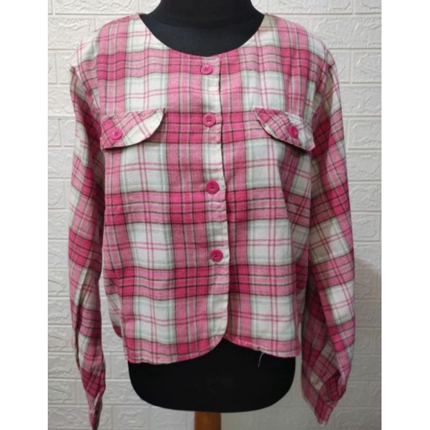 Crop Flanel Fuschia by Mikka
