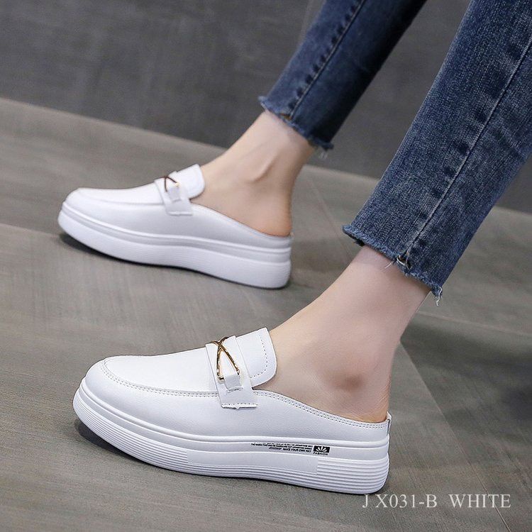 SEPATU MULES WEDGES WHITE FASHION DALE  X031-B