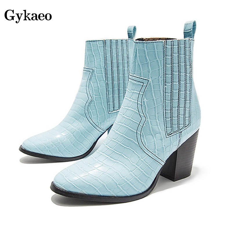 sepatu boots Gykaeo European and American Style Fashion Short Boots Lady Thigh High Boots Women