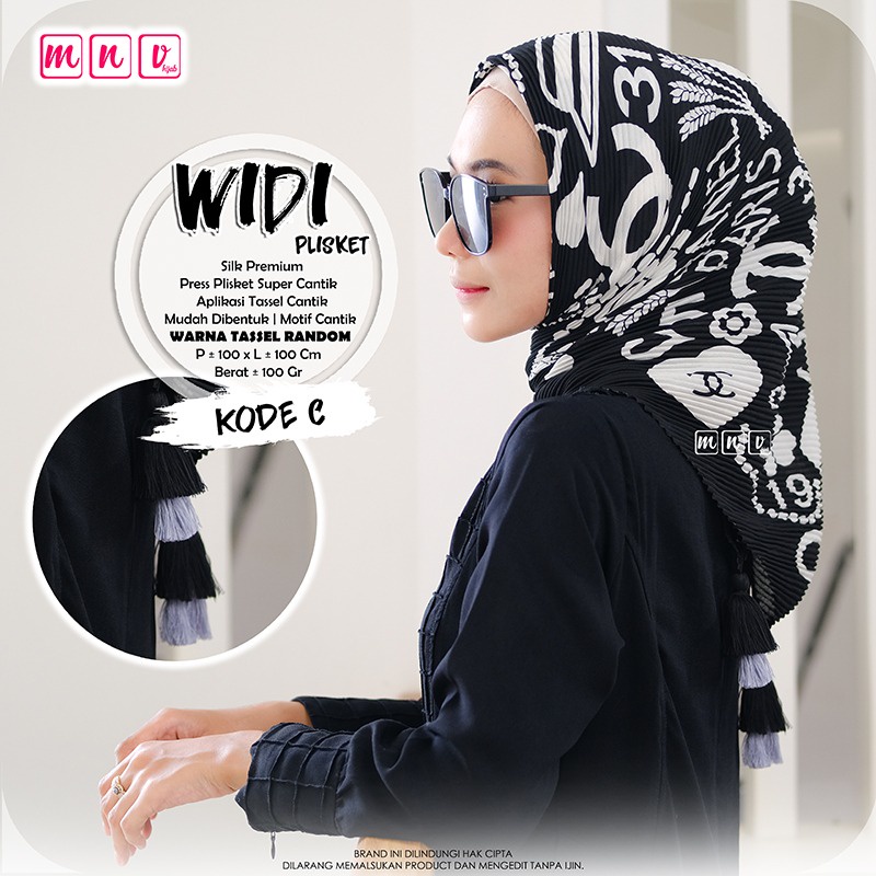 Jilbab Segi Empat Atau Kerudung Segi Empat WIDY PLISKET  square plisket motif super cantik