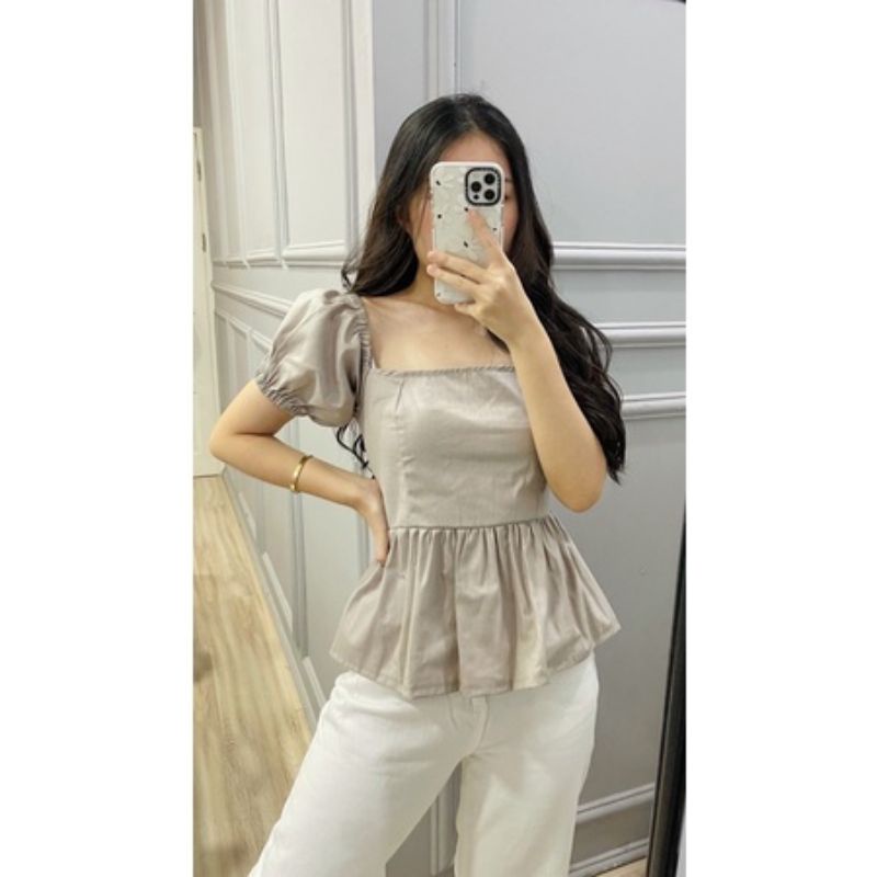CYLEN CROP TOP KOREA//BAJU ATASAN WANITA//BAJU SABRINA JUMBO//