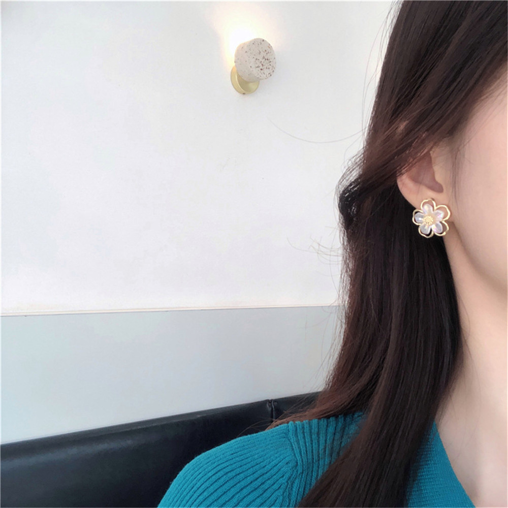 【1 Pasang】Korea Ins Temperamen Anting Bunga Sederhana # Aksesoris Fashion Wanita # Stud-1