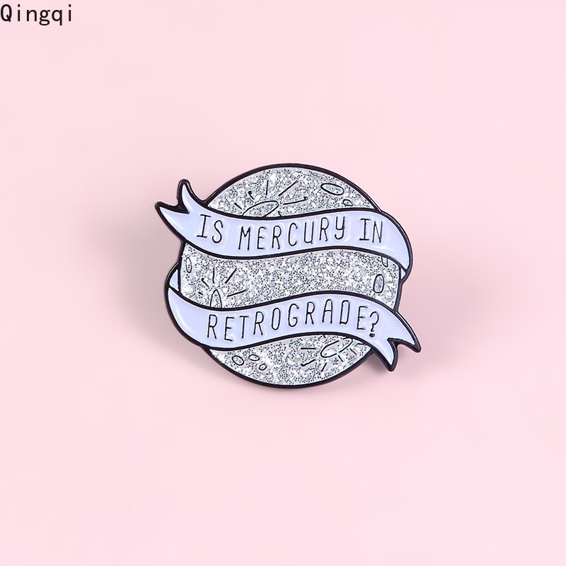 Bros Pin Enamel Bentuk Bintang Mercury Retrograde Untuk Kerah Kemeja