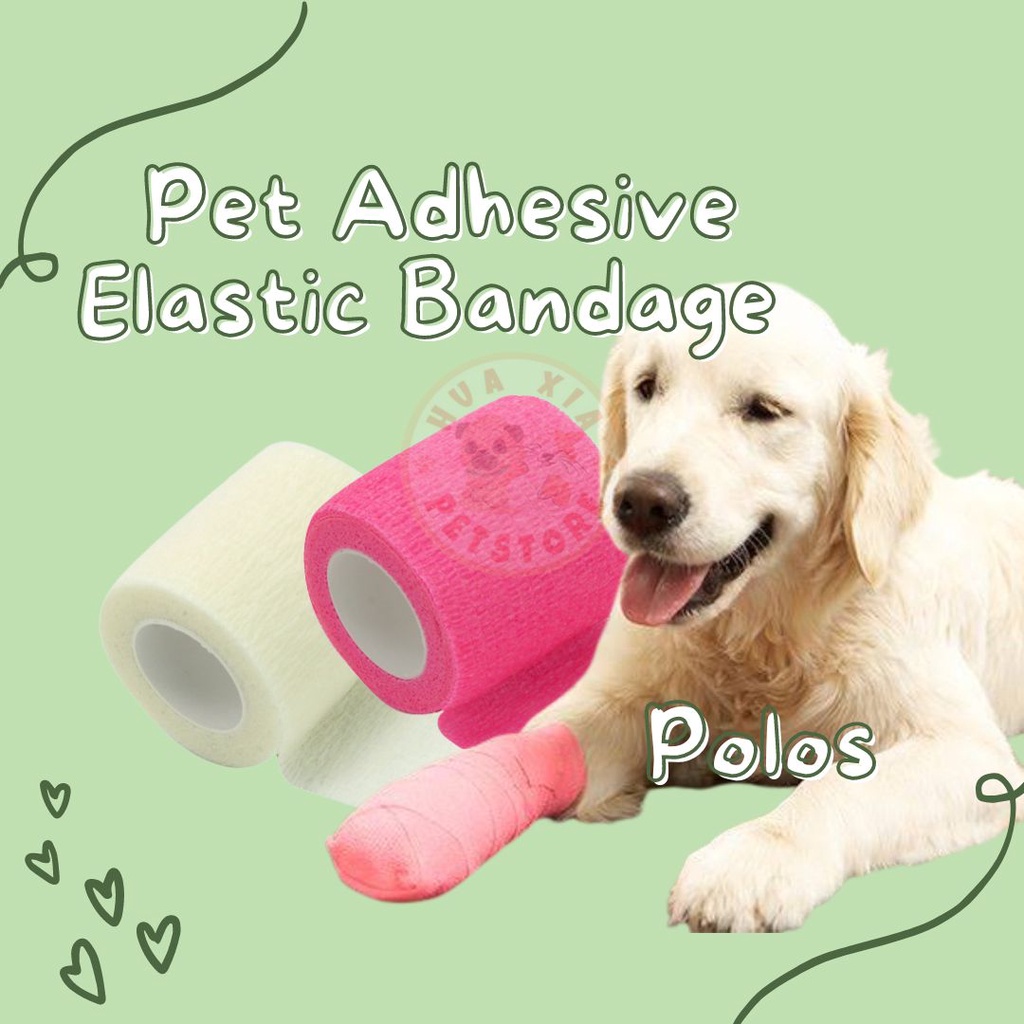 Pet Dog Cat Aid Elastic Adhesive Bandage Perban Plester Anjing Kucing - POLOS