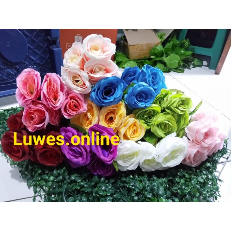 Mawar jepang pink kuntum x6 mawar jepang k6 plastik  artificial dekorasi Pesta Pernikahan