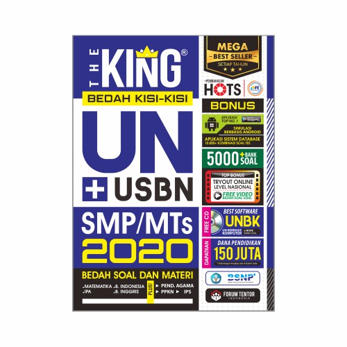 LANGSUNG KIRIM HARI INI ...!!! READY STOCK THE KING BEDAH KISI-KISI UN + USBN SMP/MTS 2020  FREE CD-1