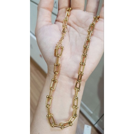 Kalung Titanium Asli Gold Premium Quality Stainless steel anti karat anti alergi 938