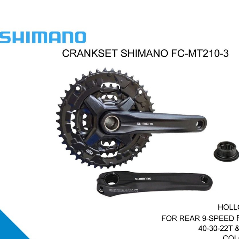 Crankset Shimano MTB Hollowtech Altus Triple Tanpa BB