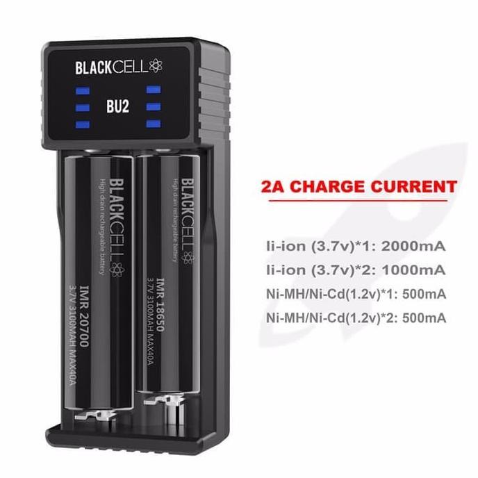 best produk] AUTHENTIC Charger Baterai BLACKCELL BU2 18650 20700 21700
