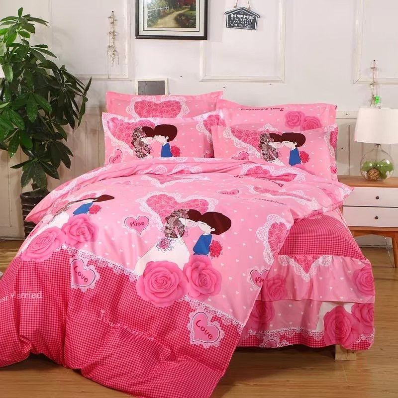 Sprei katun jepang premium size 180x200x35 + rumbai + bedcover