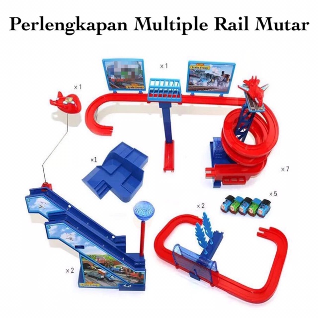 [FUNNY]Mainan Anak Mobil Mobilan Rail Mutar Dan Eskalator Dua Tingkat / Mainan Kereta Api
