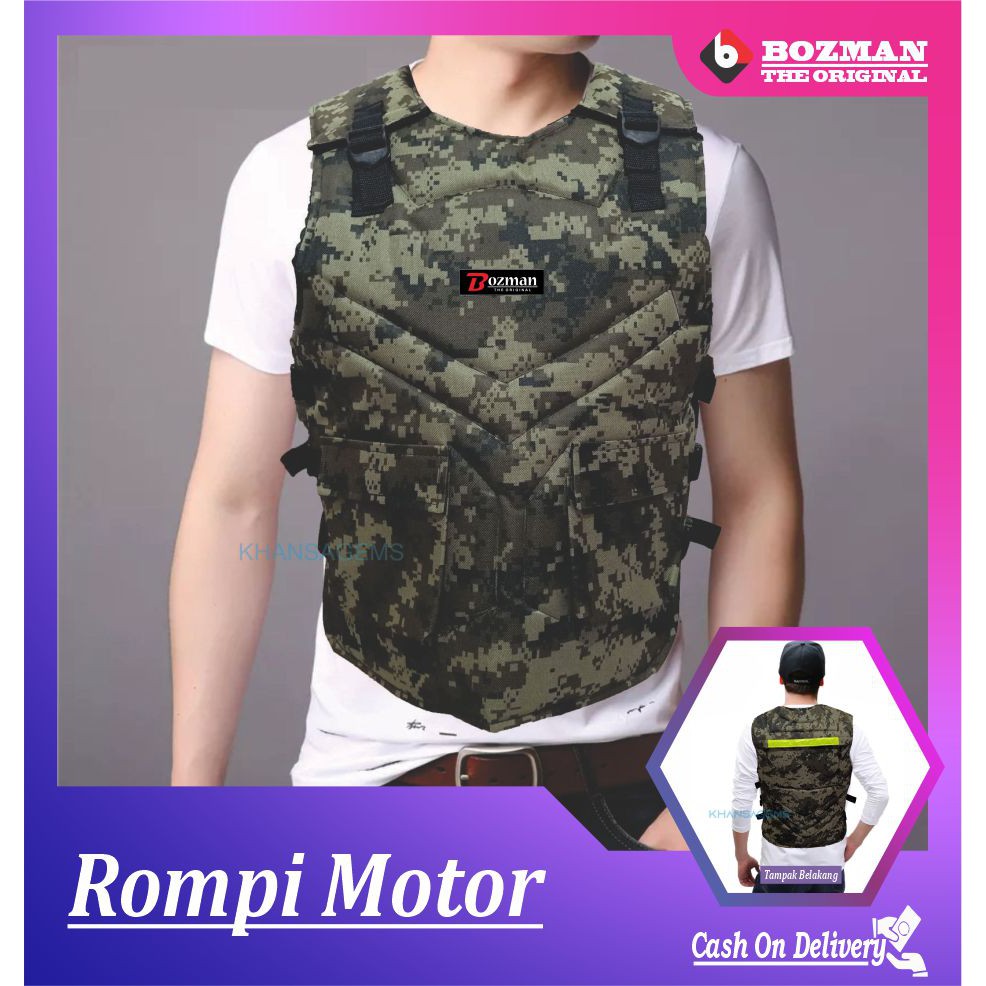 ROMPI MOTOR ANTI ANGIN PELINDUNG DADA TOURING/BIKERS-Double/Lor NewGreen2