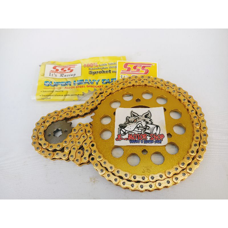 Gir Gear Set Gearset Sss 428 KARISMA SUPRA 125 REVO BLADE Dll Dll Gear Warna Gold Emas