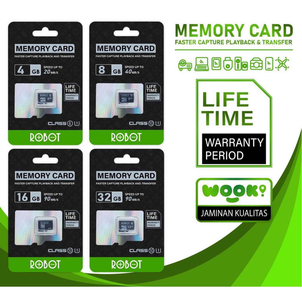 Kartu Memori HP Micro SD ROBOT 32GB Original Bergaransi Resmi
