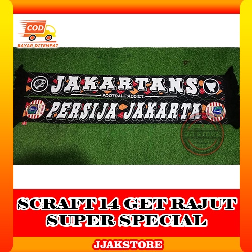 Syal Rajut Scraft Scarf Persija Jakarta 14 Get HD Super Spesial Jakartans Jakmania Merchandise Bola 
