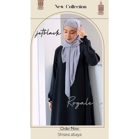 Shisea abaya jetblack mix renda arab