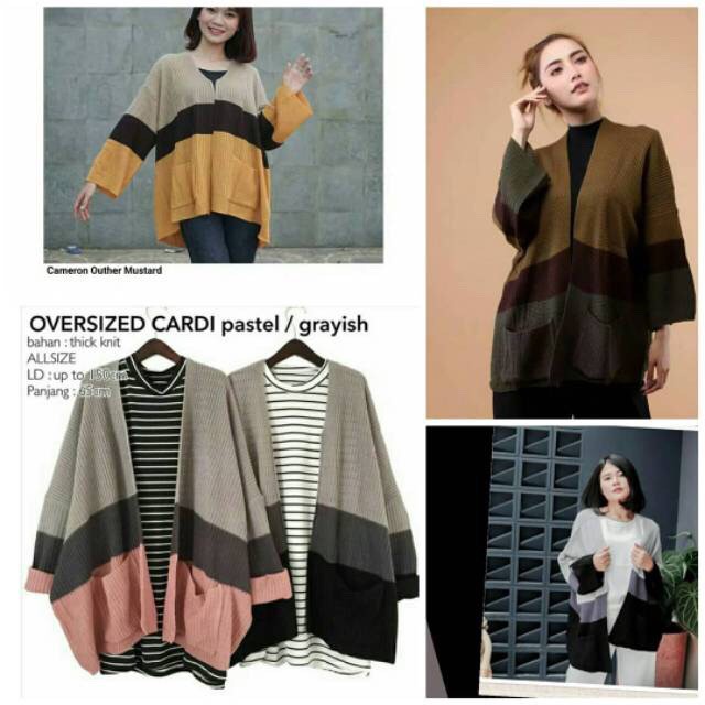 CAMEROON PASTEL CARDY OVERSIZE TEBAL premium size