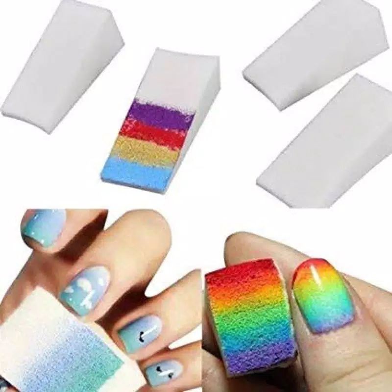 Spons ombre nail art sponge gradasi spons segitiga nailart kuku. kutek warna warni