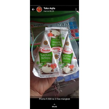 

santan mangkok 65ml gratis mangkok cantik