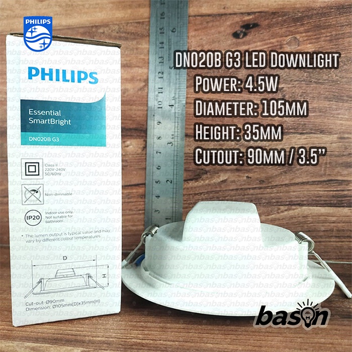 PHILIPS DN020B 4.5W LED4 3.5 inch / 90mm - LED Downlight