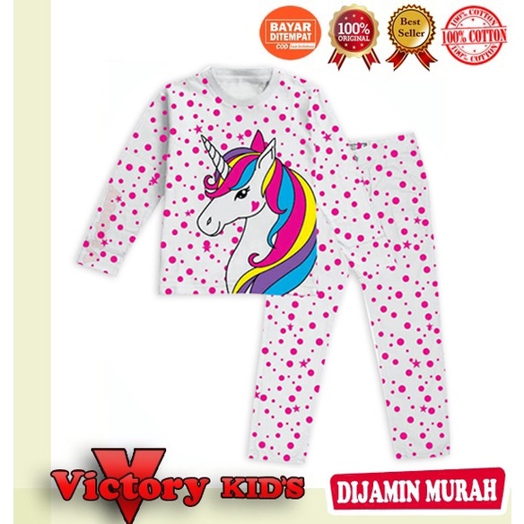 Victory kids Setelan/piyama tangan panjang/piyama anak perempuan 1-10 tahun