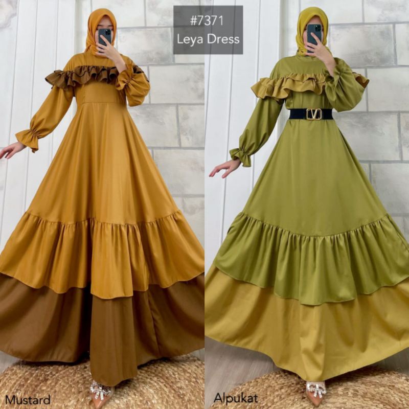 Leya Dress /Dress MK Ori/Ratu Hijab Fashion