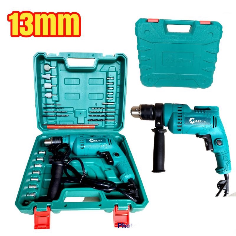 Mailtank SH11 Mesin Bor Beton Impact Drill 13mm 12 Mata Bor Set Koper Termurah