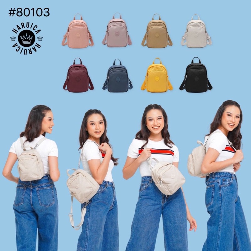 HARUICA BAG 80103 ( bisa ransel + selempang ) Sling Bag Wanita Original Import