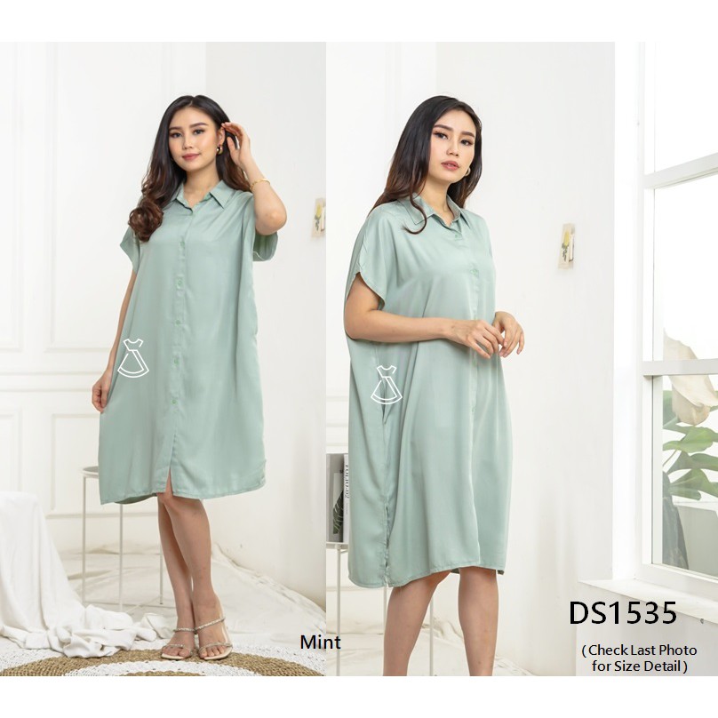 DS1535  - DRESS CASUAL TUNIK DRESS BUSUI FRENDLY WANITA DRESS KERJA MODERN MURAH