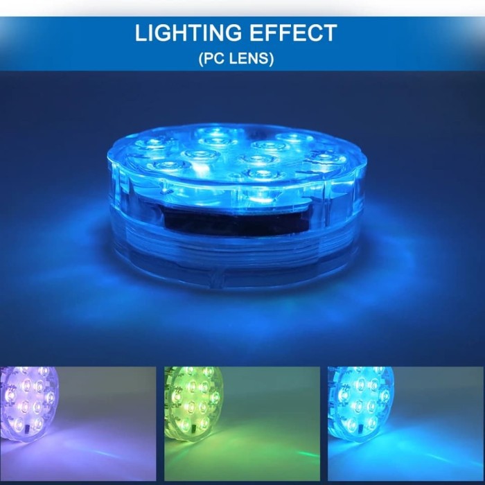 Lampu Led Hiasan Celup Tahan Air Submersible Remote Control Light