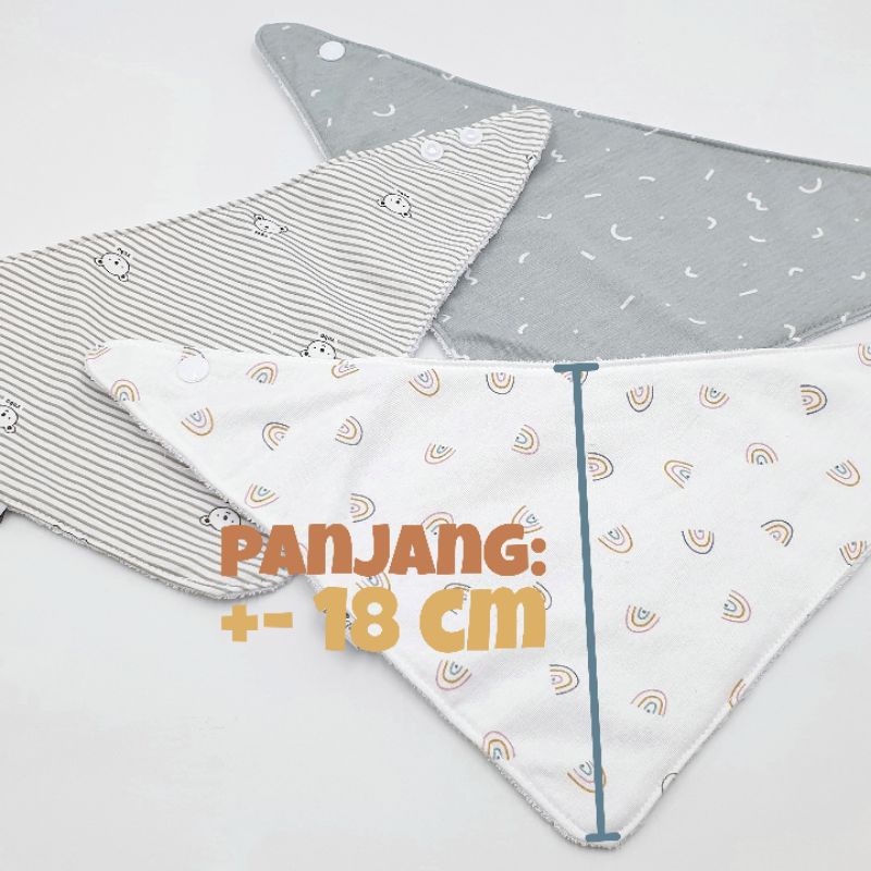 Yobo By Baby U Bandana Bibs Slaber Segitiga Celemek Bayi Isi 2 Pcs