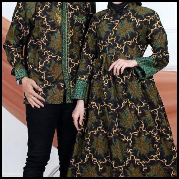 Terlaris Gamis Batik Couple/Batik Gamis Sarimbit/Fashion Batik Gamis Couple 05 Terbatas
