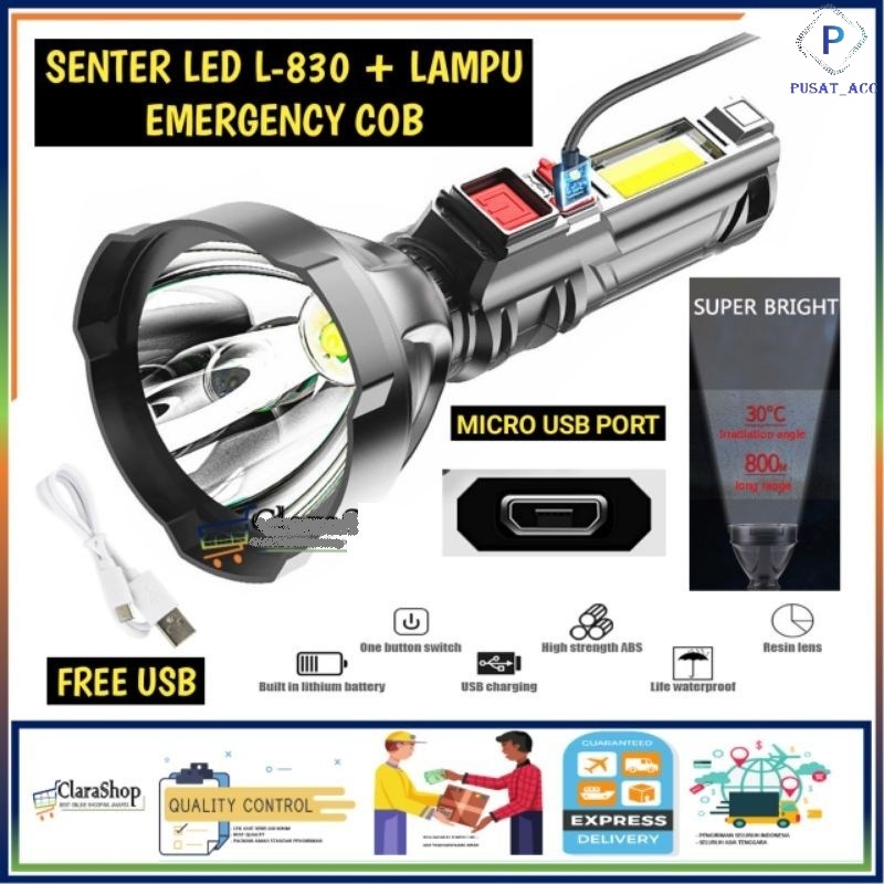 L830 - flashlight L 830 besar 4 in 1