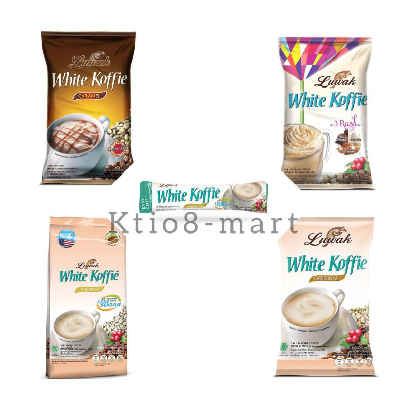 

Kopi Luwak White Koffie Original/Caramel/3 Rasa/LessSugar/10sct bag