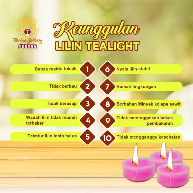 Lilin Tea Light (Tealight) Stearin 4 Jam @28 pcs/set Pink