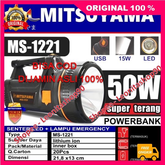 Lampu Senter Led Lampu Emergency 2 in 1 100% ORIGINAL