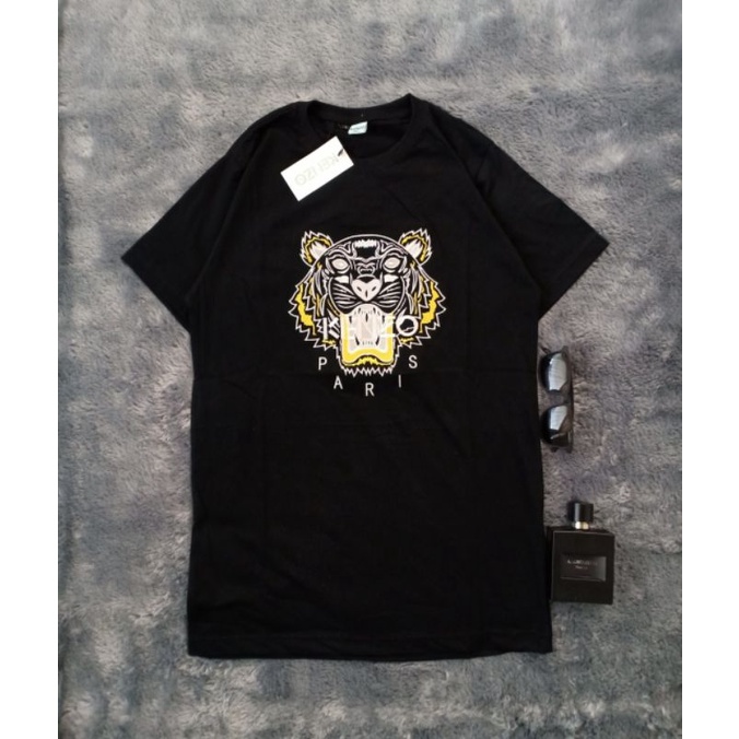 kaos pria wanita bordir kaos pria wanita warna hitam murah tshirt kenzo warna hitam
