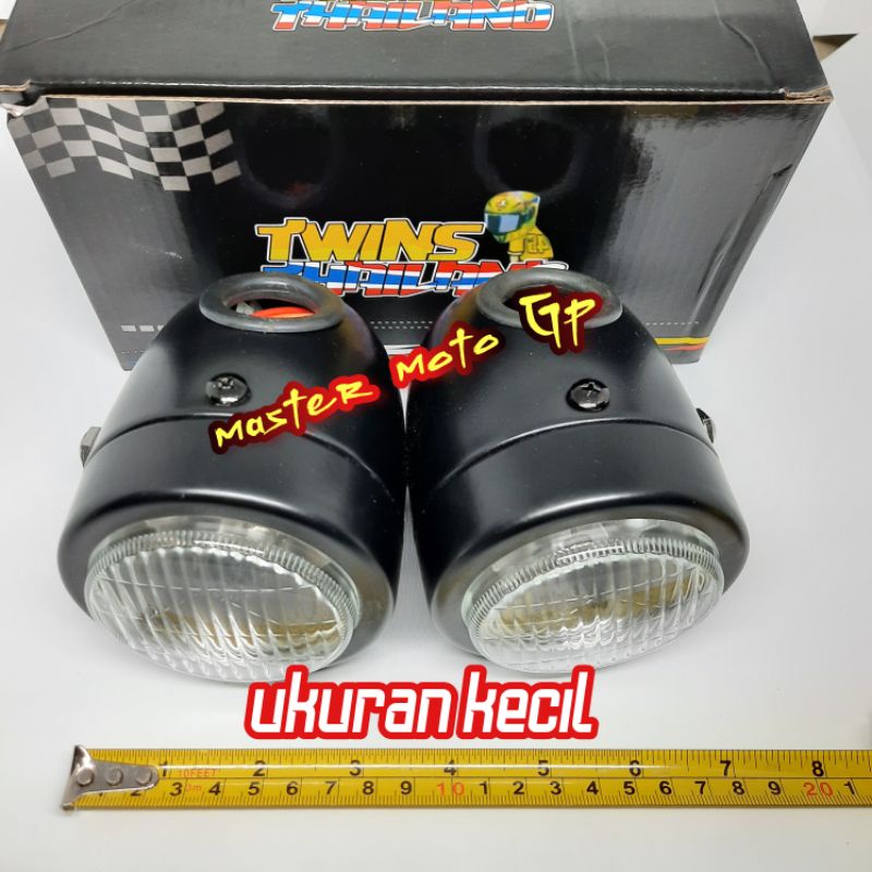 reflektor refector reflector Refektor double model harley bholam H4 batok headlamp owen Caferacer double lampu depan