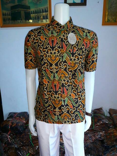 Hem Batik Dolby Dolbi Dobby Doby - Batik Sogan Solo - Batik Pria Warna Coklat - Risna Batik HRB026