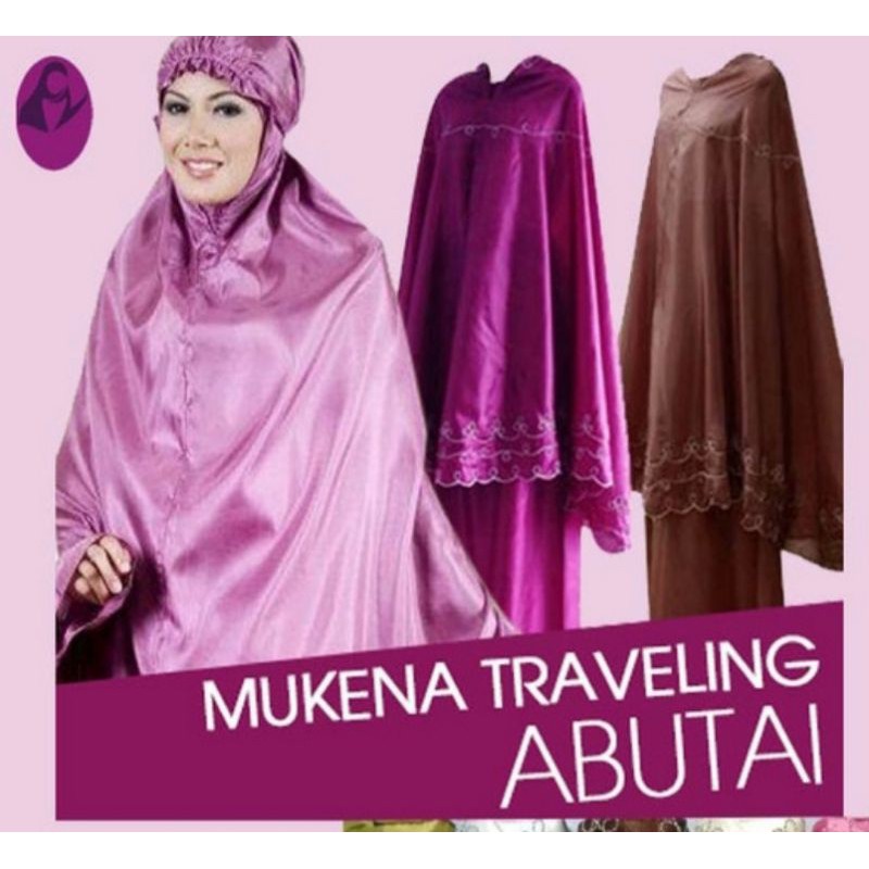 Mukena Traveling Parasut Abutay Dewasa Travel Abutai Free Tas