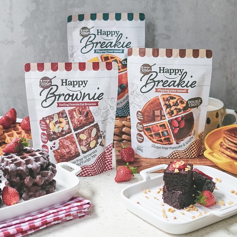 Happy Breakie Gluten Free Pancake &amp; Waffle Mix - Double Choco 250gr