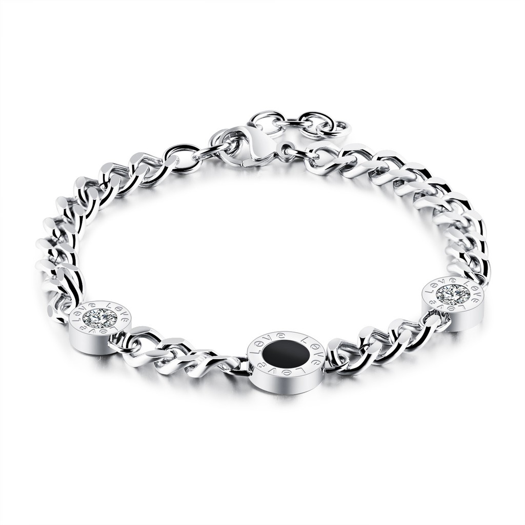 Gelang Bracelet Wanita Aksesoris Titanium Korea Cocok Hadiah GK033 rantai elegant