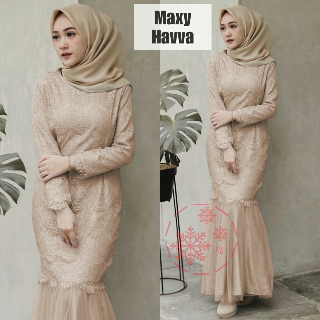 ESHAL WEAR DRESS MUSLIMAH GAMIS PESTA BRUKAT MODEL DUYUNG NAVVA