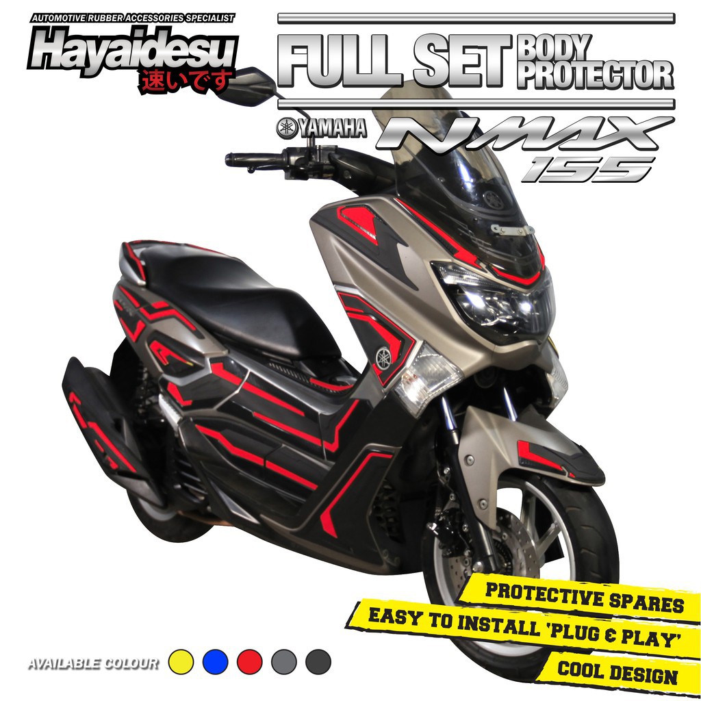 Hayaidesu Body Protector Yamaha Nmax Full set Aksesoris Decal Variasi Carbon Pelindung Body