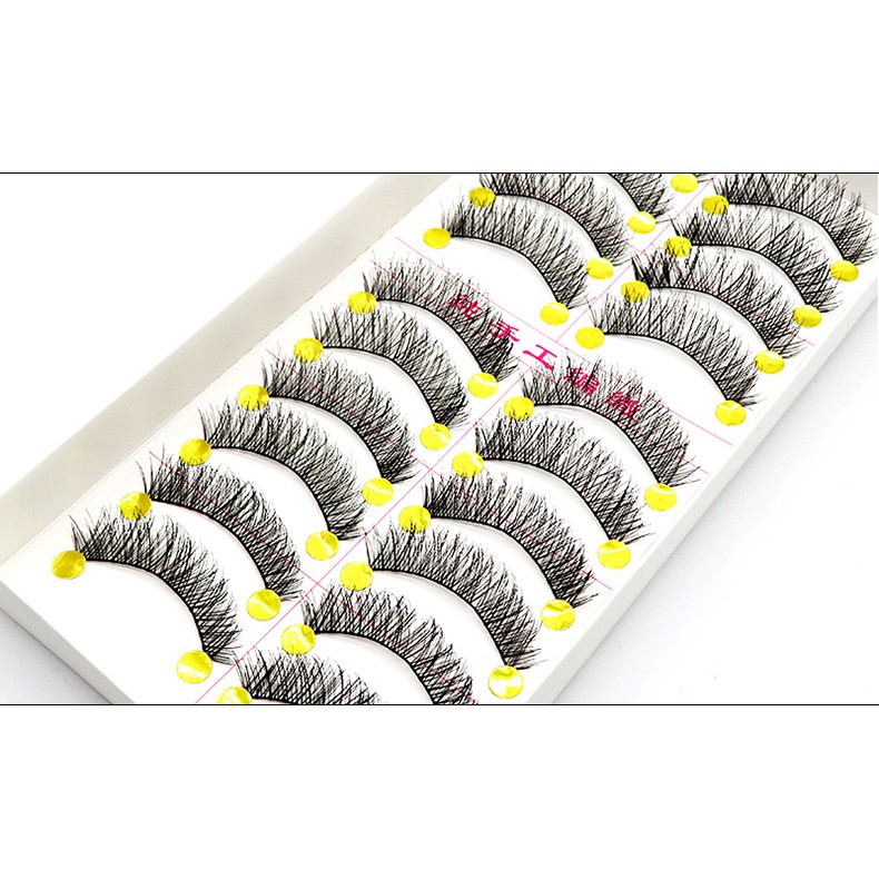 10Pair False Eyelashes Natural Reusable Sparse Cross Long Eyelashes Artificial Bulu mata palsu