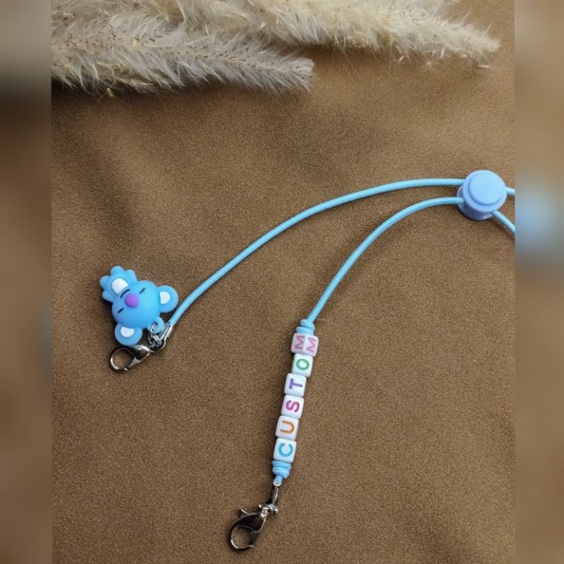 tali masker BT21 charm samping | kalung masker BT21 | tali masker BTS | kalung masker nama | kalung 
