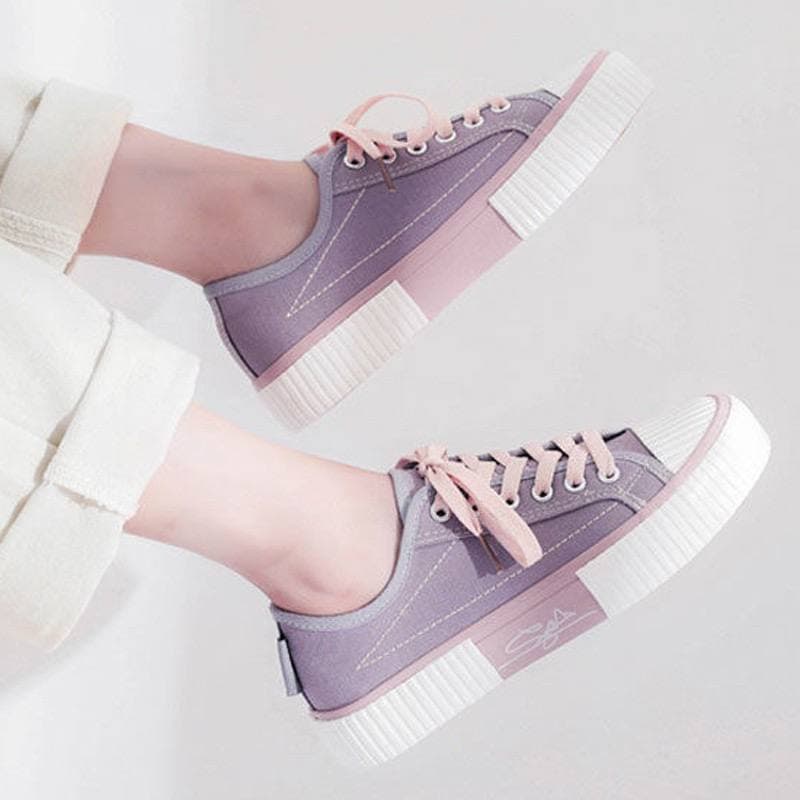 AGI4864 Sepatu Canvas  Wanita Import Sepatu Wanita Sneakers Tali Kanvas Model Terbaru Trendy dan Elegan