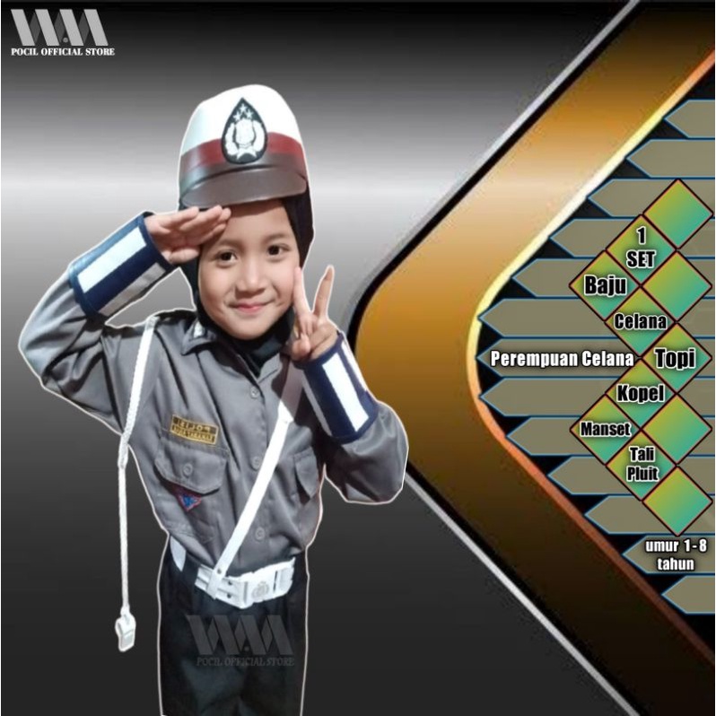 baju polisi anak perempuan baju seragam polisi anak polwan terpopuler