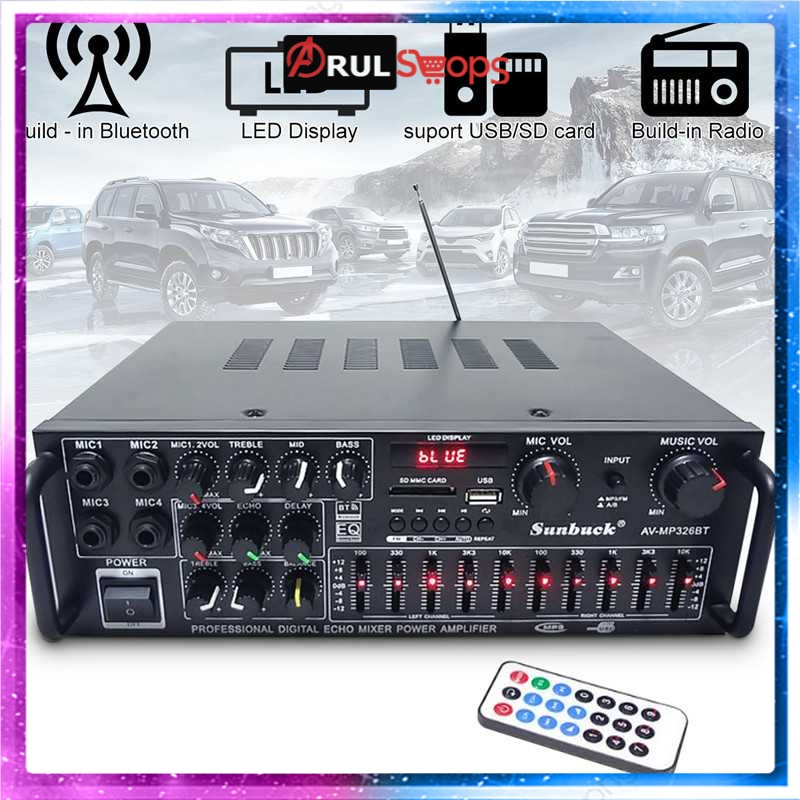 Sunbuck Bluetooth EQ Amplifier Karaoke FM 2000W - AV-326BT