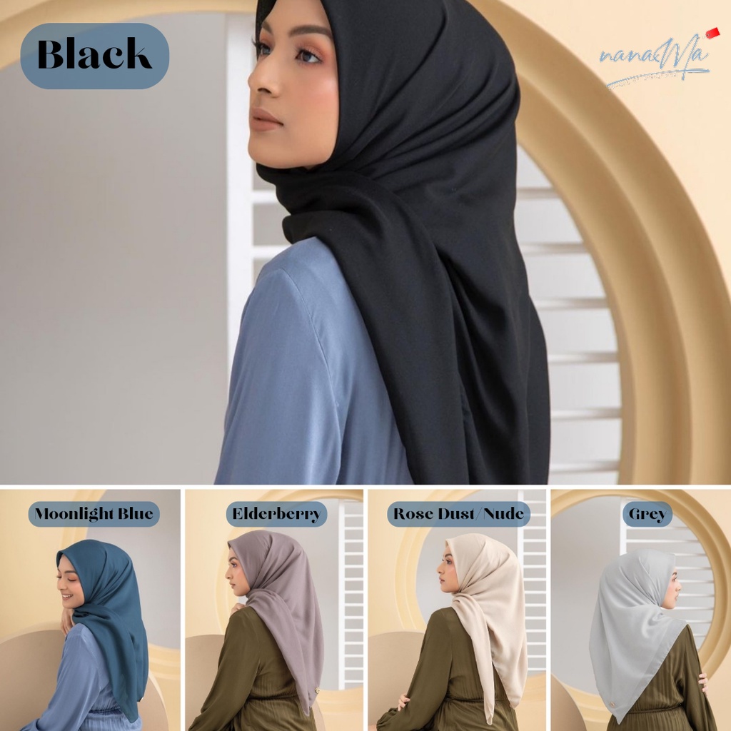 Heaven Lights Voal Plain Jilbab Segi Empat Warna Polos